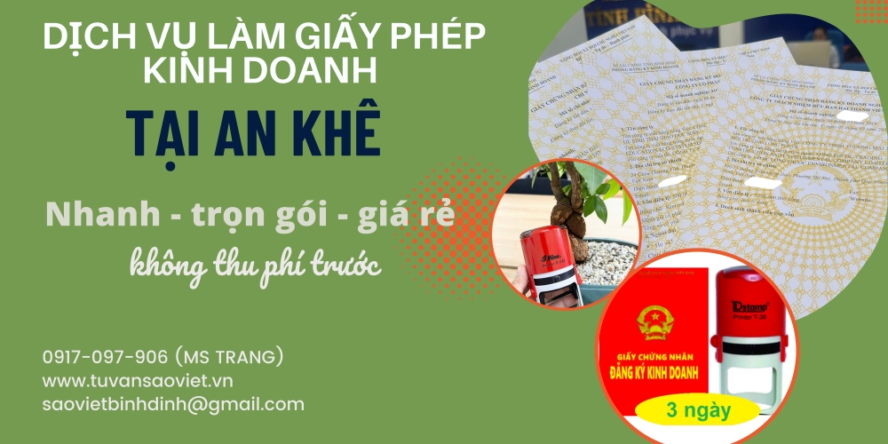 Hướng dẫn thủ tục làm giấy phép kinh doanh tại An Khê, Gia Lai