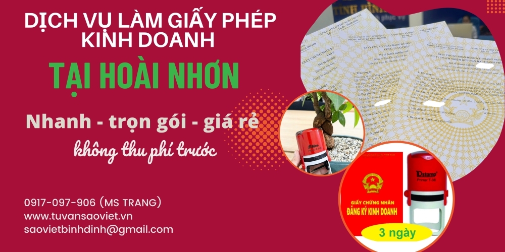 Hướng dẫn thủ tục làm giấy phép kinh doanh tại Hoài Nhơn Bình Định  