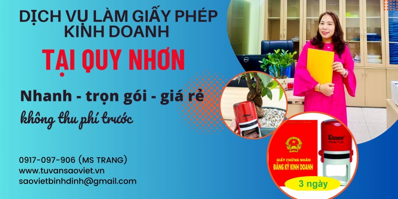 Hướng dẫn thủ tục làm giấy phép kinh doanh tại Quy Nhơn Bình Định