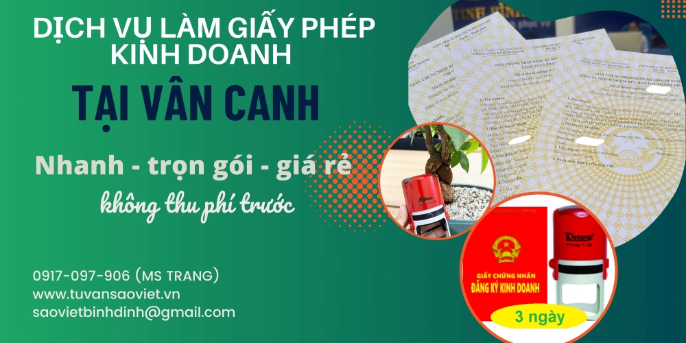 Hướng dẫn thủ tục làm giấy phép kinh doanh tại Vân Canh Bình Định