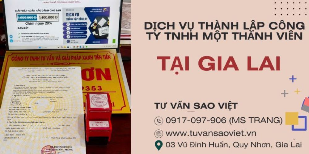 Sao Việt hoàn tất trọn gói hồ sơ thành lập công ty TNHH một thành viên