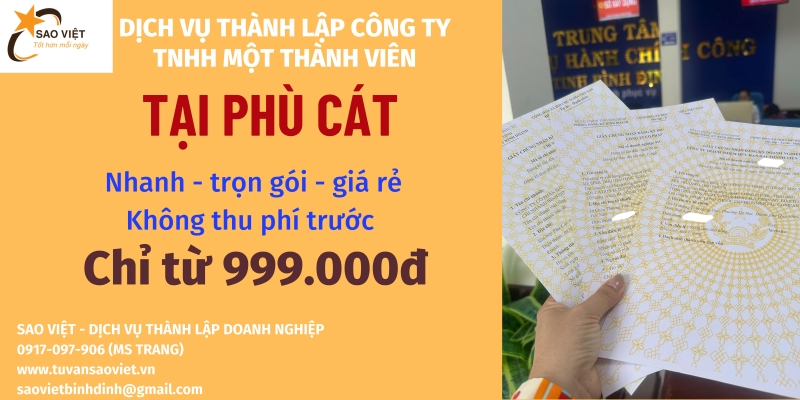 Hồ sơ thành lập công ty TNHH một thành viên tại Phù Cát