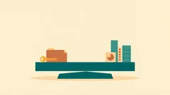 A balance board with a key and folder on one side, a pie chart and towers on the other: LLC versus joint stock