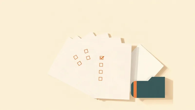 Fanned blank forms with tick boxes, one ticked, beside a dark folder: the new company registration forms